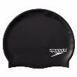 Speedo Adult Plain Moulded Silicone Swim Cap (Black)